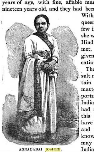 Image of Anandi Joshee in Hans Mattson's memoir.